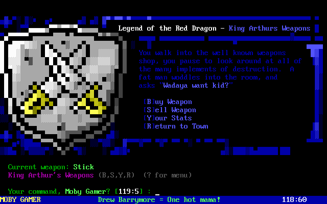 LORD King Arthur's Weapons shop with RIP graphics